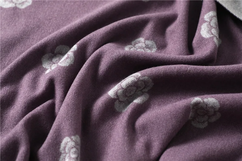 Модный зимний кашемировый женский шарф одеяло розовый цветочный принт пашмины шали толстый двухсторонний женский палантин с бахромой хиджаб