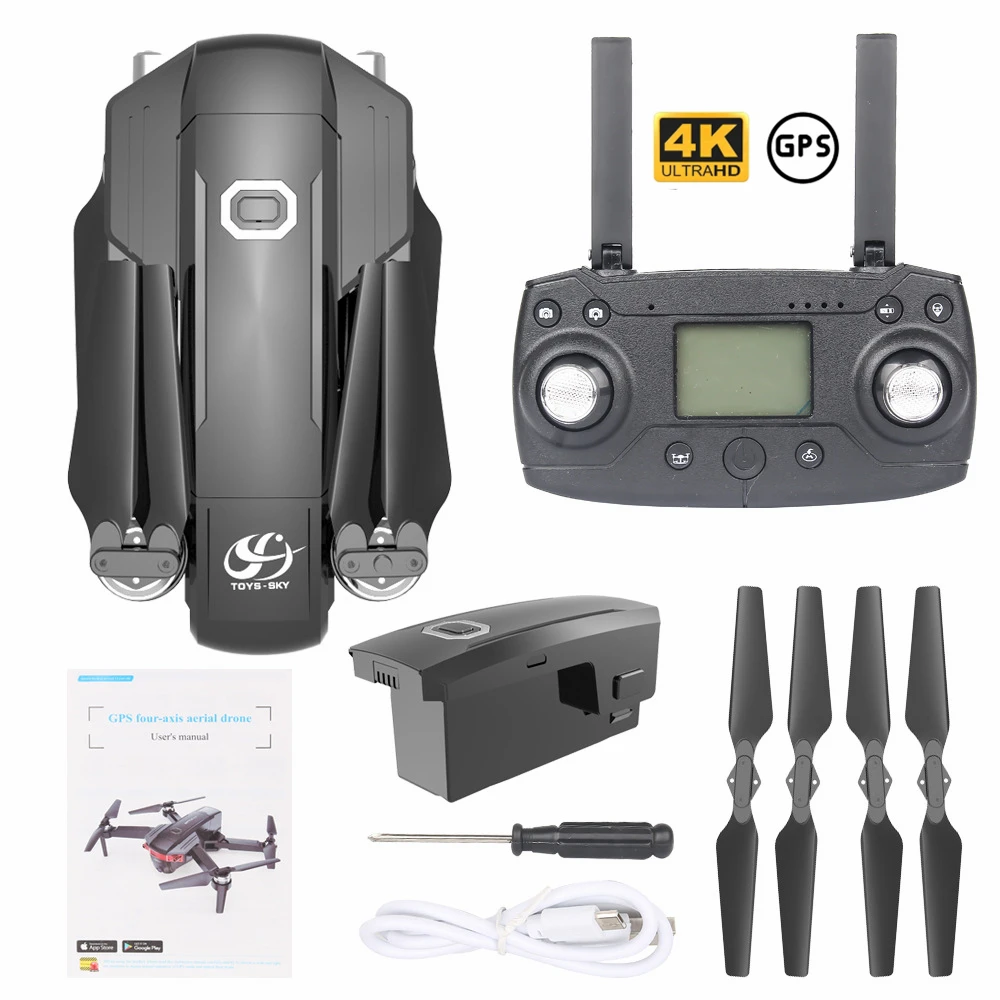 Новый 4K двойная камера gps Дрон X8 RC вертолет 500 м FPV 4 осевой шарнир 25 минут время