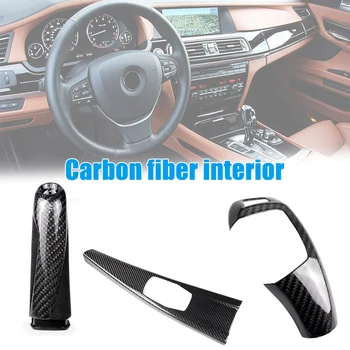 

Car Carbon Fiber Sticker for BMW Hand Brake Gear Shifts Panel Frame Cover Dedal Car Styling