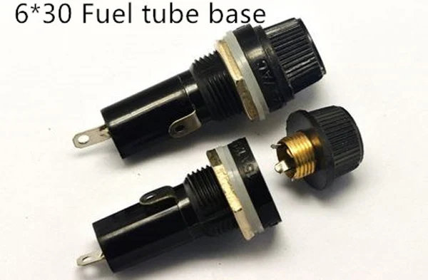 

5pcs 6*30mm glass fuse holders 6*30 black insurance tube socket fuse holder for 6*30 insurance Panel Mount Fuse Holder