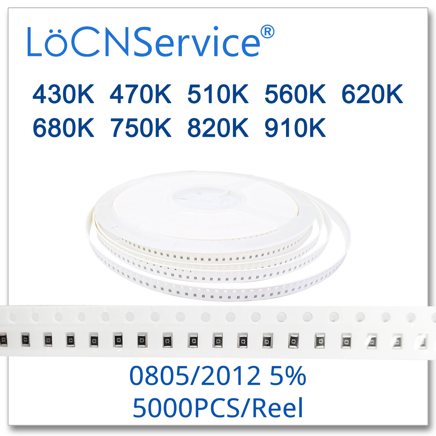 LoCNService 0805 J 5% 5000 шт. 430K 470K 510K 560K 620K 680K 750K 820K 910K smd 2012 резистор 434 474 514 564 624 684 754 824 Ом |