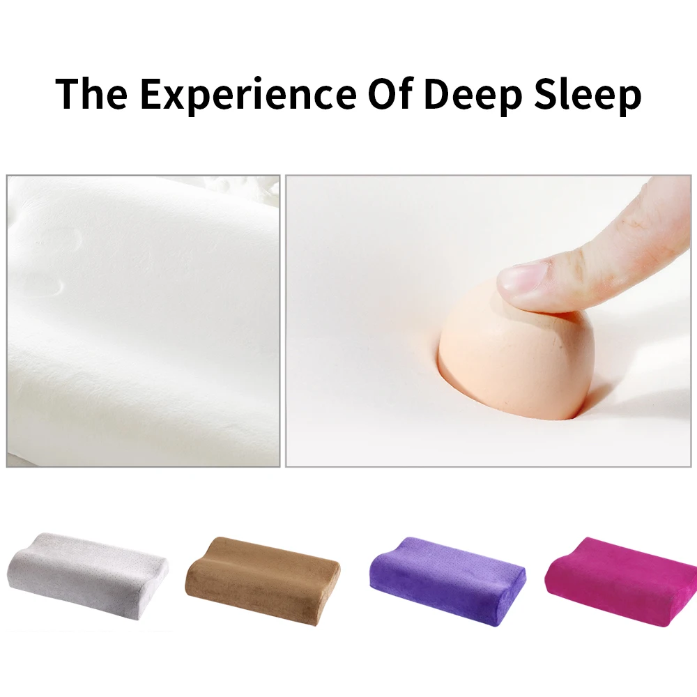 1pc Memory Foam Pillow Orthopedic Pillow Fiber Slow Rebound Soft Pillow Massager Bedding Neck Pillows For Cervical Health Care