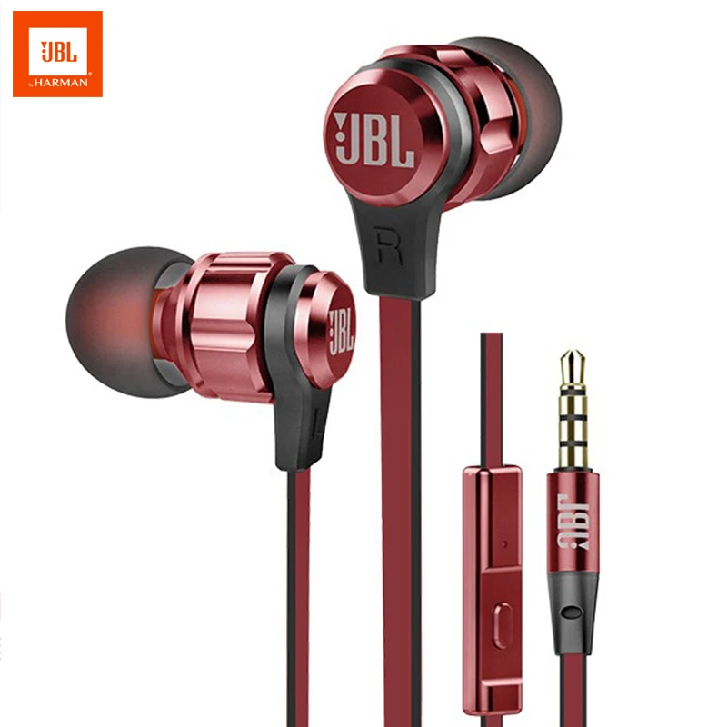 Wholesale 5pcs lot JBL T180A In Ear Wired Headphones 3 5mm Stereo Pure Bass Sound Earphones Gaming Headset Sports Headphones
