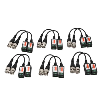 

CCTV Camera BNC Video Balun Passive Cat5 UTP Coax Cable Adapter 12pcs