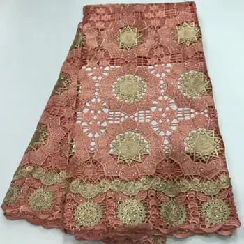 

The latest style 2020 peach embroidered African lady lace fabric, high quality French mesh lace fabric, diamond lace YYZ7893