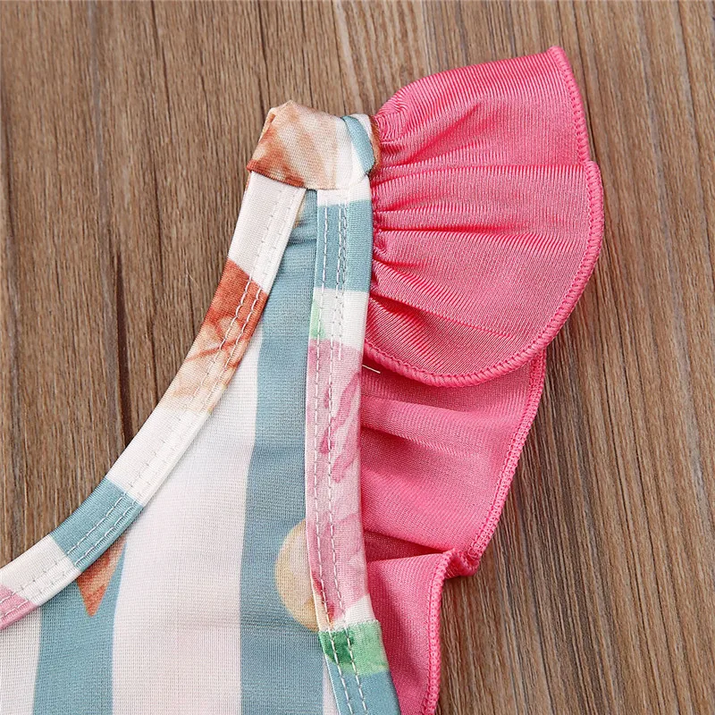 Fashion Baby Girl Ruffle Swimwear Summer Sleeveless Backless Swimsuit 2020 new One-piece Bathing Suit Summer Clothes Top Bikini