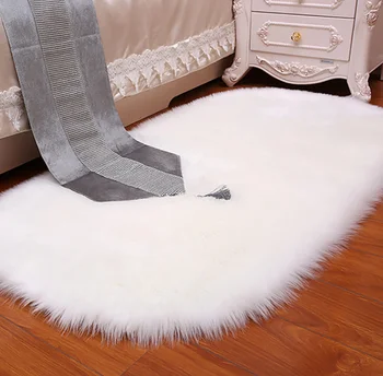 

Simple Rectangle Shaggy Silky Plush Carpet Faux Fur Rug Bedside Rugs Soft Warm Carpets Bedroom Living Room Home Decorative LF963