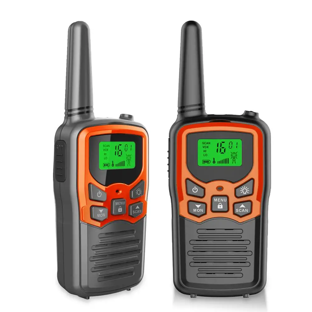 Walkie-talkie naranja de alta potencia, intercomunicador portátil para exteriores, Mini Radio Talkie, 5km, Radios bidireccional de campo abierto