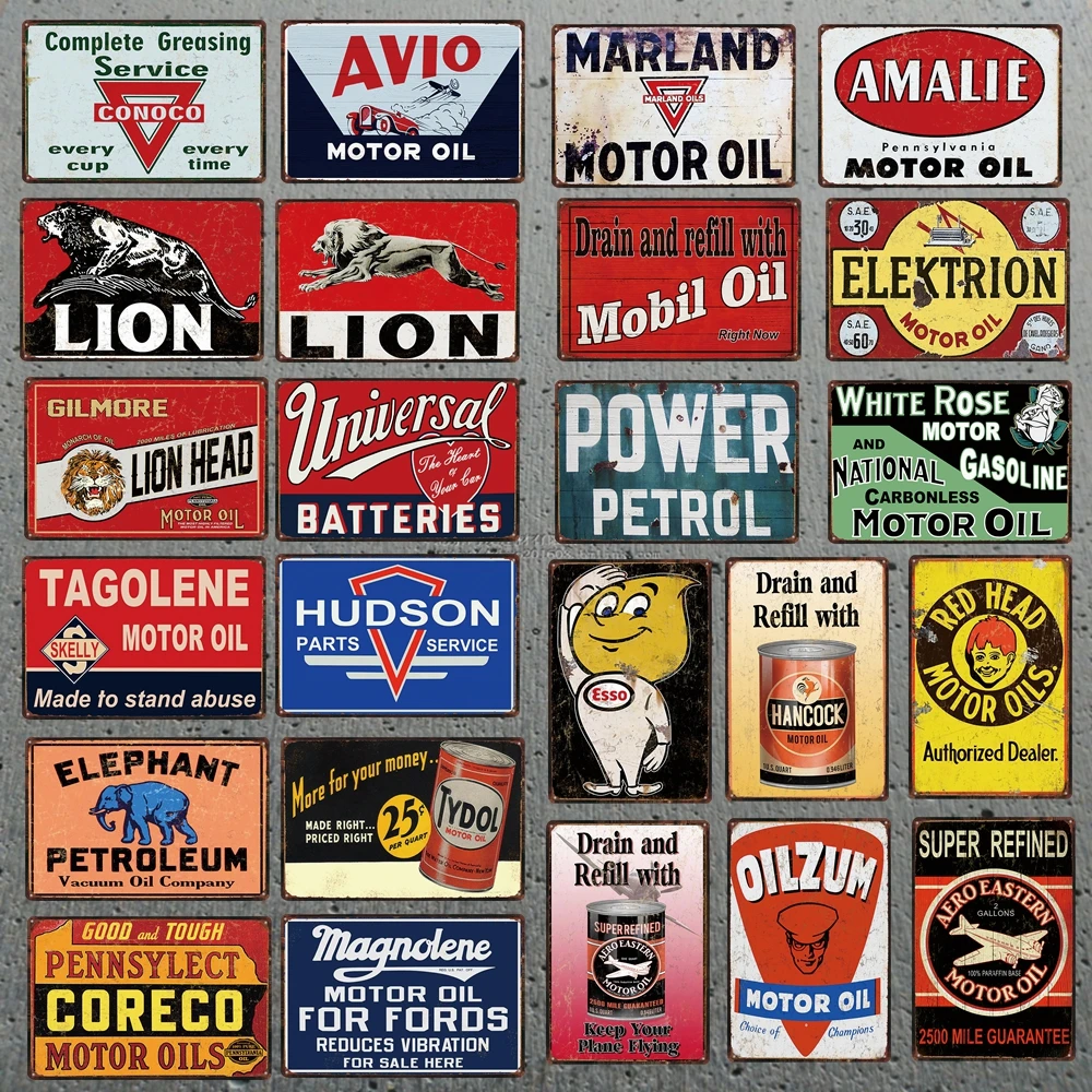 Amalie Motor Oil Sign Metal Poster Tin Sign Bar Man Cave Vintage Style