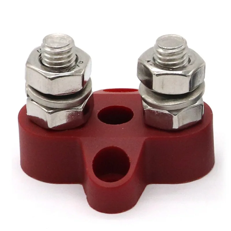 Грузовик Караван яхты аксессуары двойной сверхмощный M8 клеммный блок кабеля для тяжелых условий эксплуатации Соединительный разъем двойной винт болт красный