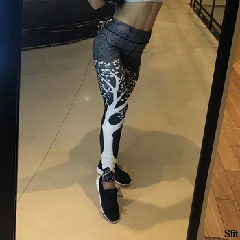 

High Waist Leggins Pants Women's Fitness Sport Leggings Stripe Printing Elastic Gym Workout S-XL Running Trousers Plus Size