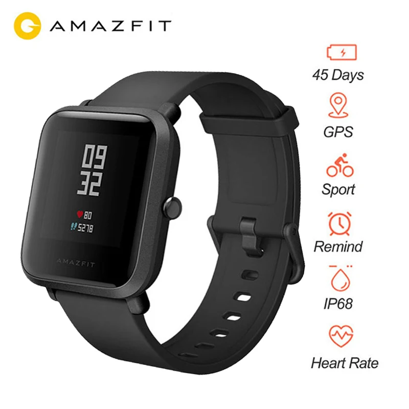 Умные часы глобальная версия Amazfit Bip мужские время автономной работы 45 дней