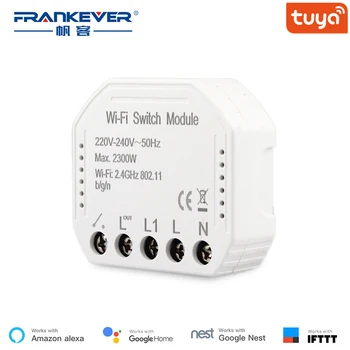 

FrankEver Tuya Wifi Smart Light Switch DIY Breaker Module Works with Alexa Echo Google Home 1/2 Way