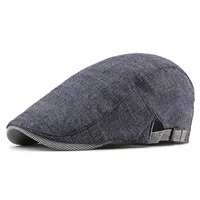 Summer Solid Color Newsboy Caps Men Cotton Flat Peaked Cap Women Painter Beret Hats 10 1