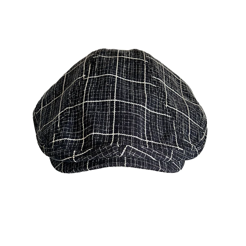 Summer Autumn Unisex Casual Flat Caps Lattice Gray Beret Vintage Ivy Newsboy Hat Artist Painter Male Driving Hat NM11 casual hat beret hat newsboy cap newsboy hat