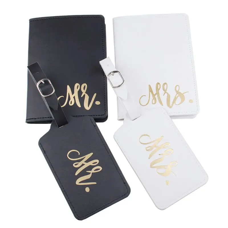 

1 комплект, багажная бирка из искусственной кожи, mr/Mrs. Чехол для паспорта, Обложка для пар, органайзер для путешествий для паспорта