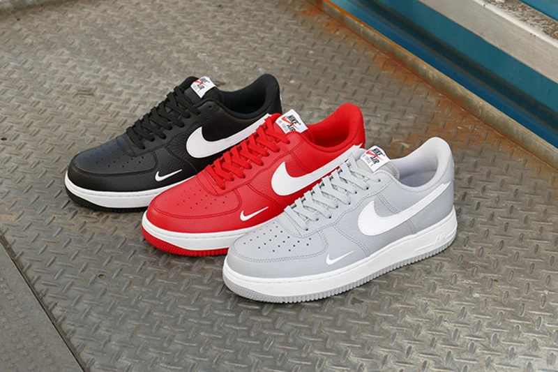 Оригинальные подлинные мужские кроссовки для скейтбординга от Nike Air Force 1 Mini Swoosh, дизайнерские спортивные кроссовки, новинка 820266-021