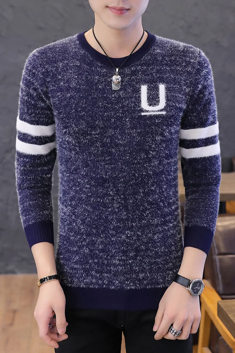 Autumn Winter Men'S Sweater Men'S Autumn Winter Men'S Solid Color Casual Sweater Men's Slim Fit Brand Knitted Pullovers