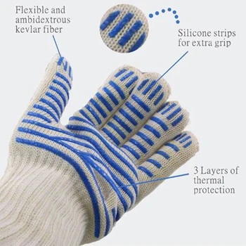 

Barbecue Heat Insulation Glove Silicone High Temperature Resistant Anti scald