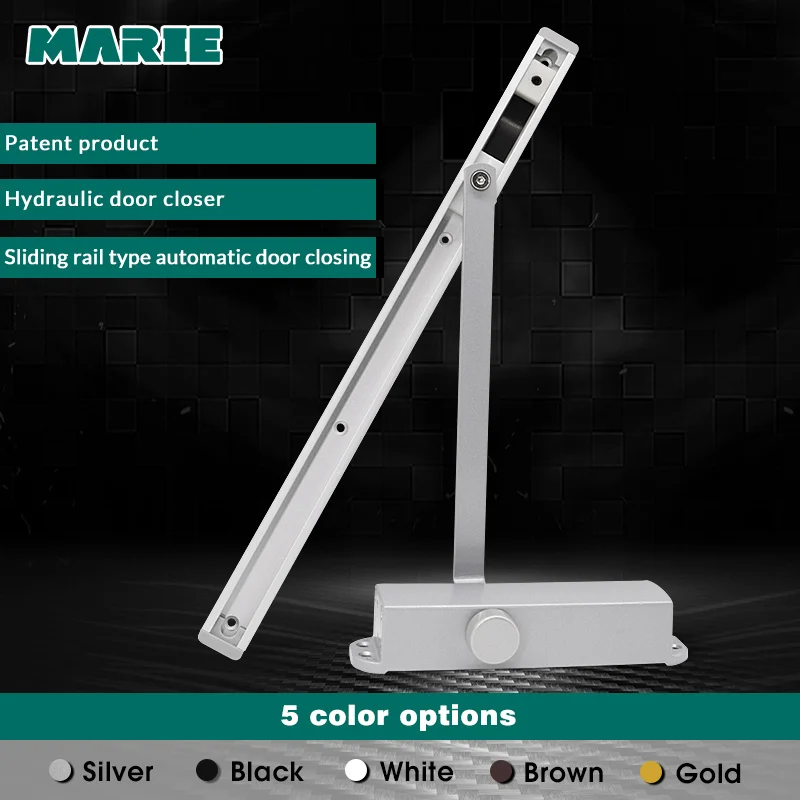 Hydraulic Automatic Door Closer Security System Adjustable Closing/Latching Speed Aluminium for doors 40-65 KG door Closers