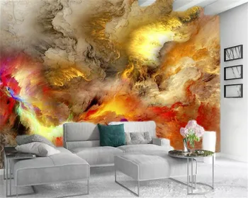 

Custom Any Size 3d Wallpapers Colourful Clouds in the Sky High-end Romantic Interior With Silk Wallpaper