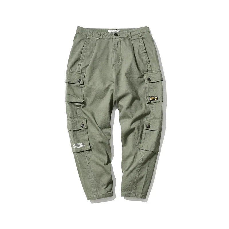 

2019 New Style Autumn And Winter American MEN'S Casual Pants Simple Printed Multi-pockets Workwear Pants Men's Loose-Fit Straigh
