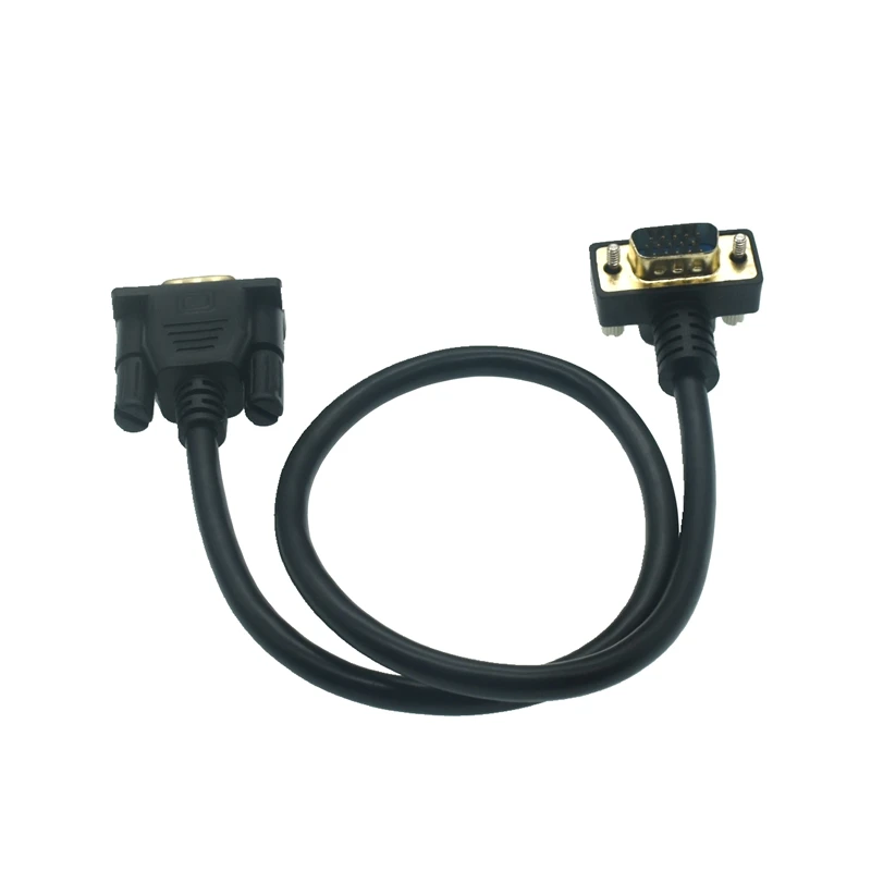 10M 5M 3M 0.5M 90 VGA Monitor Right Up Down Angle Male To Straight Male Adapter Cable for Projector Computer Monitor HDT