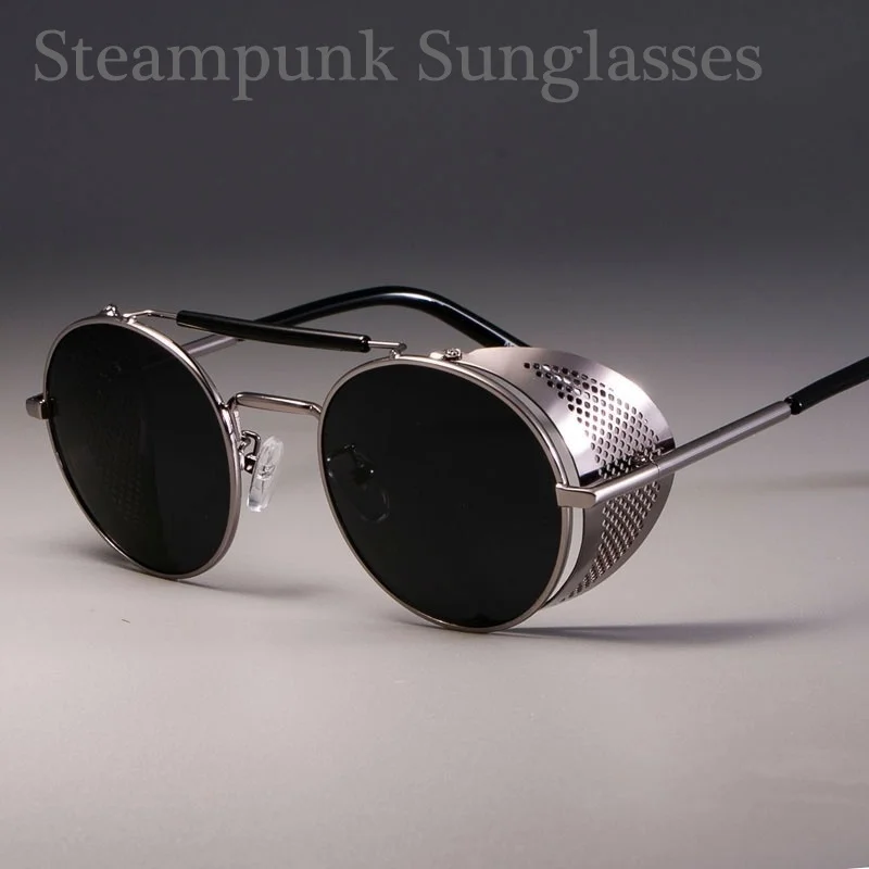 

Women Fashion Gothic Steampunk Sun Glasses Brand Designer Vintage Round Women Men Steam Punk Sunglasses Oculos Round Eyeglases