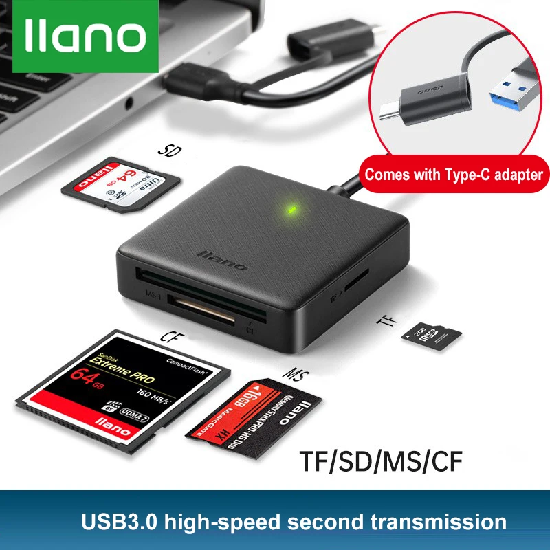 Кардридер LLANO USB 3 0/Type-C 4 в 1 5 Гбит/с SD/TF/CF/MS | Компьютеры и офис