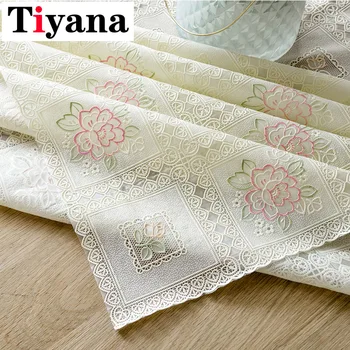 

European Lace Tablecloth Beautifully Printed Design Coffee Table Mat Party Table Home Decoration Pvc Plastic Tablecloth H027-5