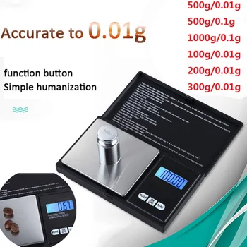 

1PCs 100g-1000g LCD Mini Pocket Jewelry Gold Balance Weighting Electronic Scales Precise Digital Kitchen Scale Pocket Scale