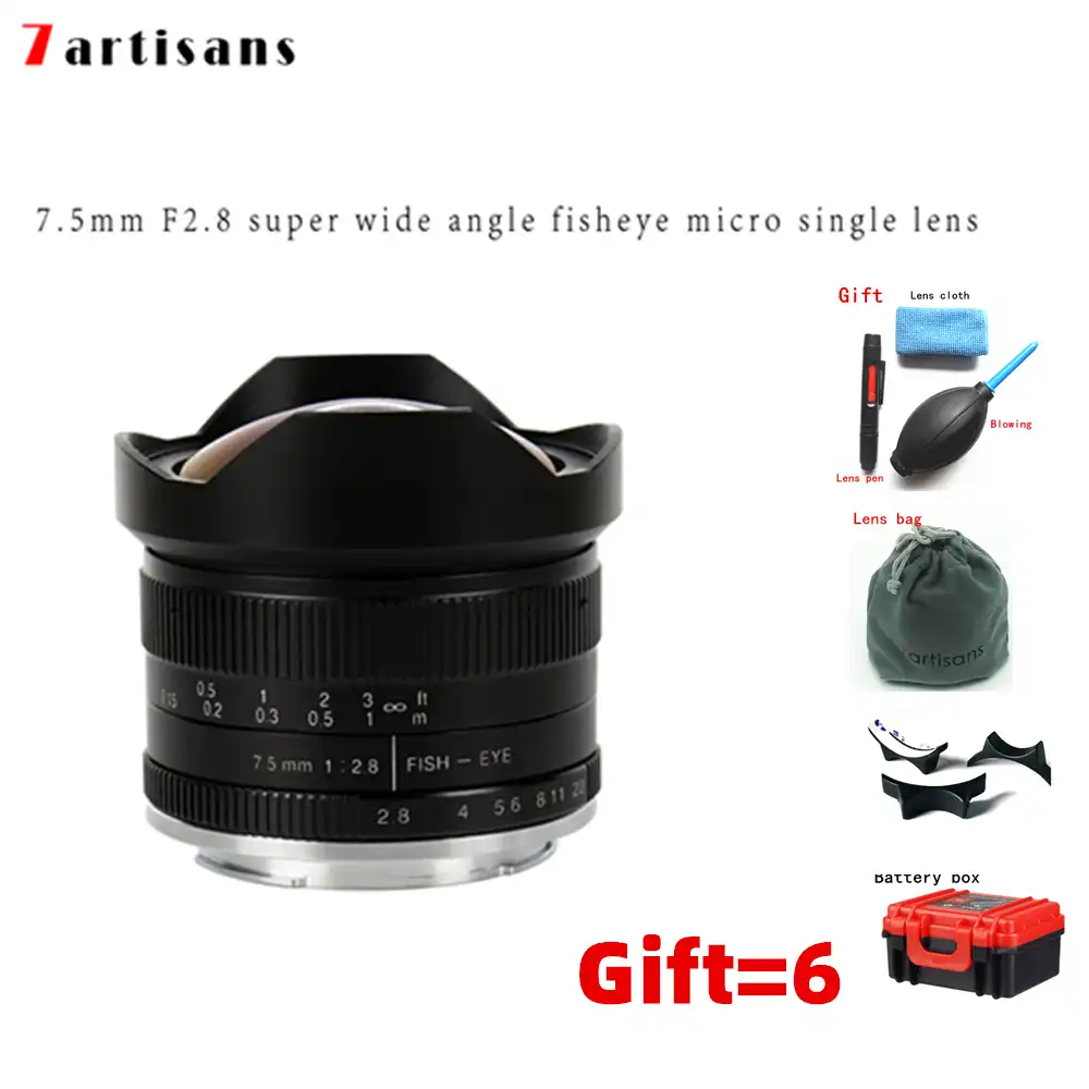 7artisans 7 5mm F2 8 Fisheye Lens 180 Aps C Manual Fixed Lens For Sony E Mount Canon Eos M Mount Fuji Fx M4 3 Mount Camera Lens Aliexpress