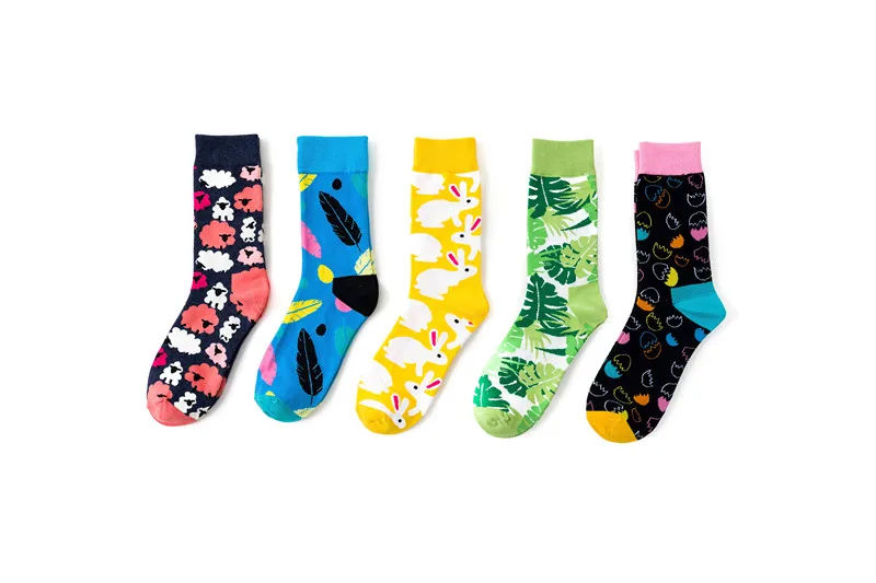 slouch socks New Funny Women Fashion Harajuku Colorful Socks Cute Art Egg series personality Cotton Female socks toe socks for women