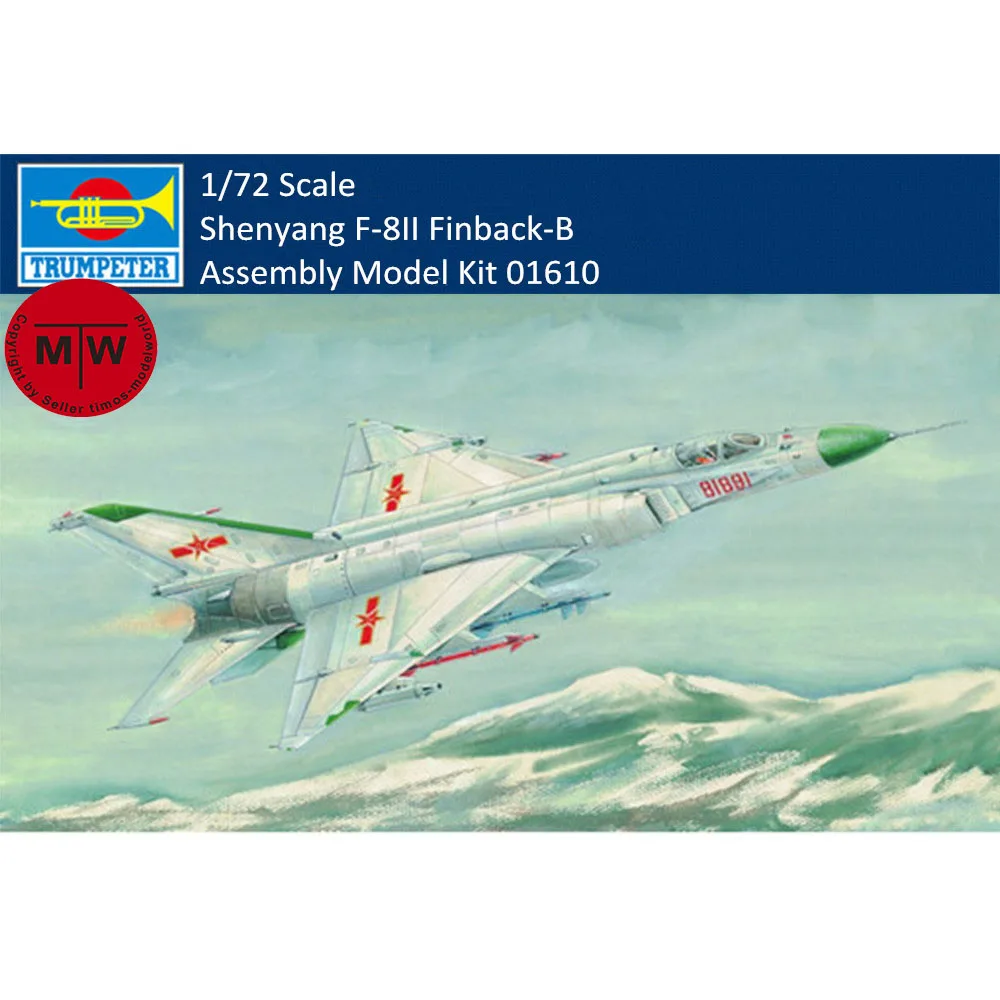 

Пластиковая Модель для сборки Trumpeter 01610, масштаб 1/72, Шэньян, F-8II истребитель Finback-B
