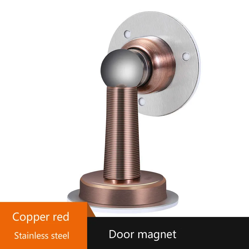 Copper red Magnetic Door Stop Stainless Steel Door Stopper, Door Holder Doorstop, 3M Double-Sided Adhesive Tape No Need to Drill - Цвет: Copper red
