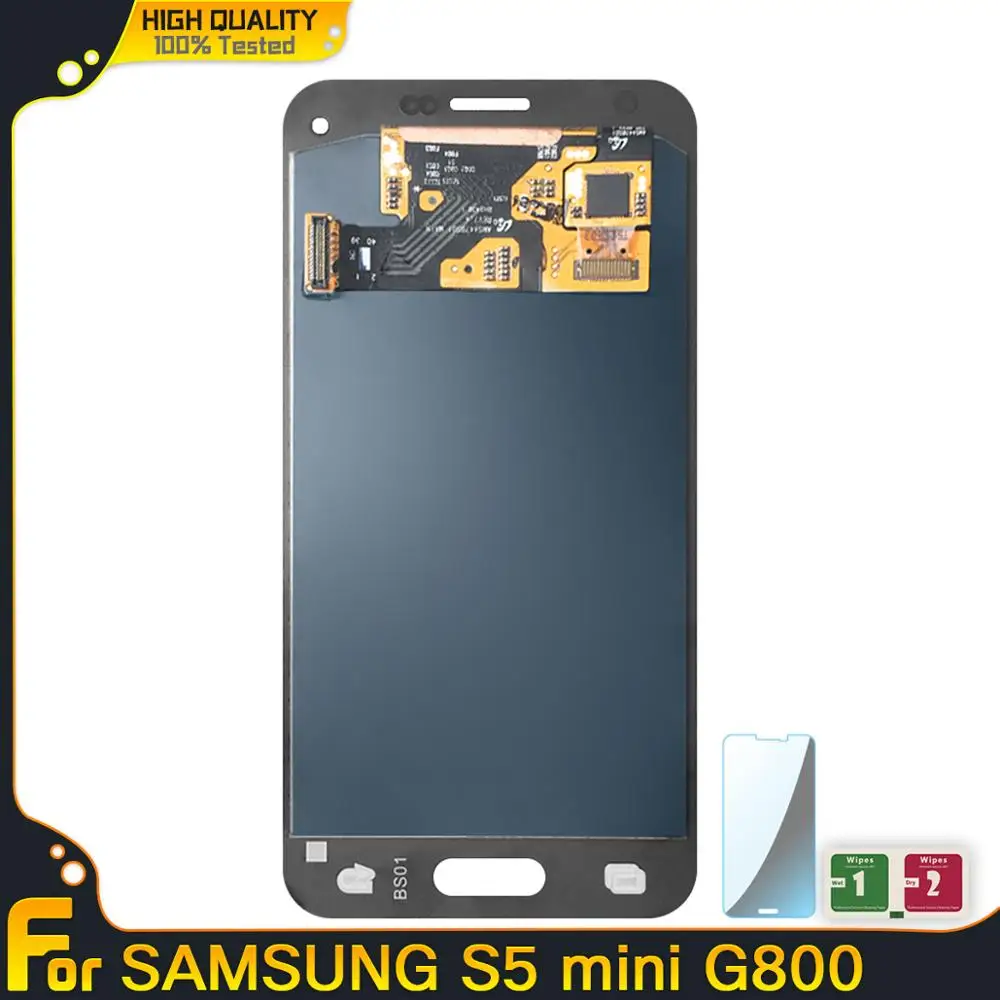Новый ЖК-дисплей Super AMOLED для Samsung Galaxy S5 Mini G800 G800F G800H с сенсорным экраном и