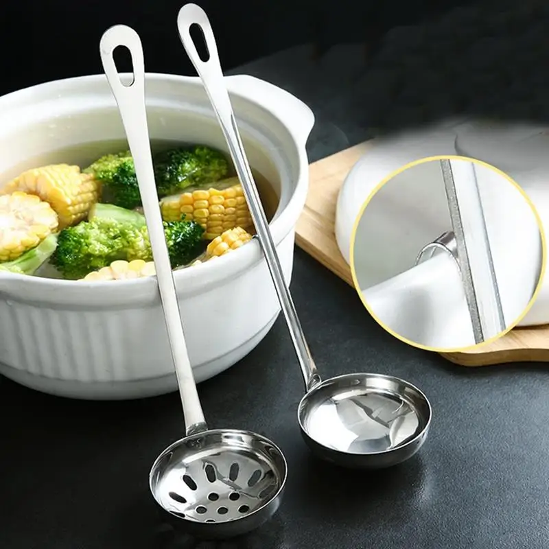 Stainless Steel Kitchen Ladle Creative Slotted Ladle Spoon Soup For Home cocina Baking Cookware Gadgets Spoon