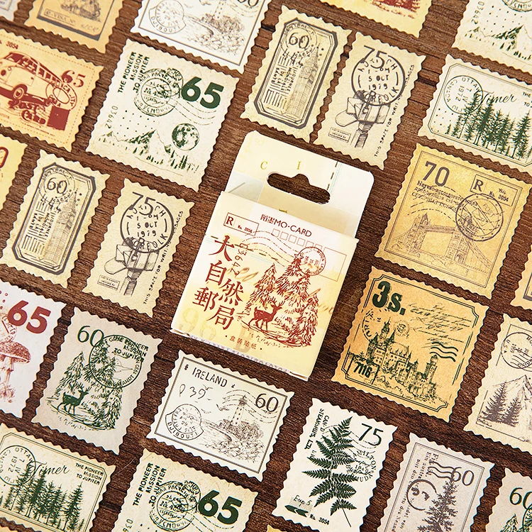 

Retro Stamp Bullet Journal Mini Paper Sticker Decoration Stickers DIY Craft Diary Scrapbooking Planner Label Sticker Vintage