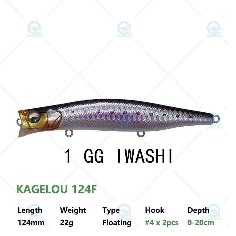 JAPAN Megabass KAGELOU 124F 22g 0.2m Top Water Floating Bait