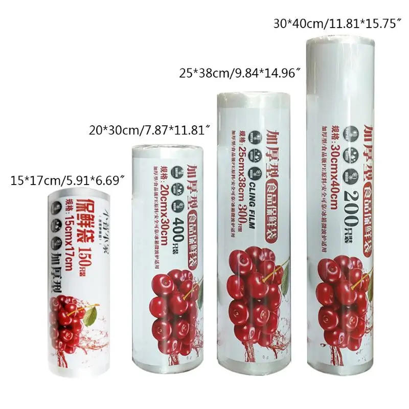 1 Roll Multipurpose Plastic Produce Bag on a Clear Food Storage Bags for Bread Fruits Vegetable Safe Contact Sealed O18 21 | Дом и сад