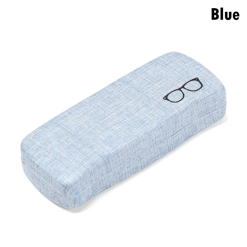 blue 1 шт. модные мужские, женские, детские льняные очки для глаз, жесткий защитный чехол для очков для чтения, портативный чехол для солнцезащитных очков - Цвет: blue