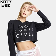 Укороченный топ для спортзала, Женская толстовка с капюшоном, топ для йоги, Спортивная рубашка с длинным рукавом, спортивный топ для фитнеса, женская спортивная футболка для занятий йогой, женская одежда для спортзала