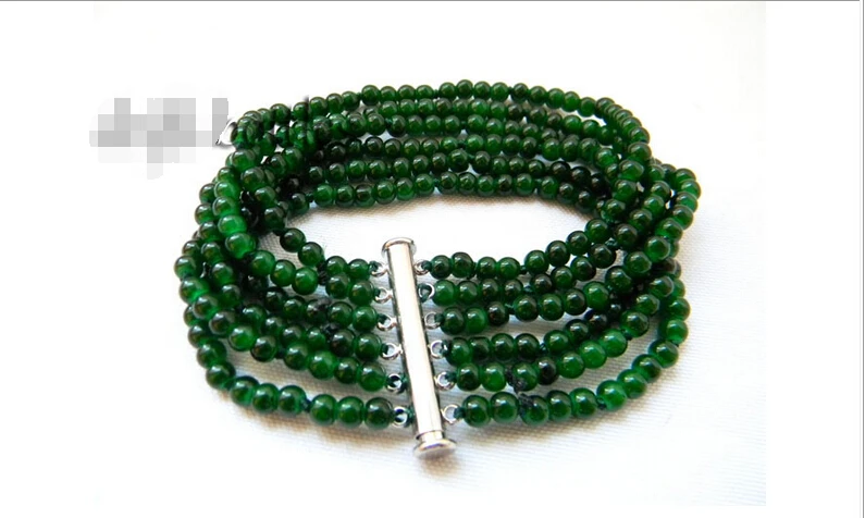 shipping&gt&gt&gt&gt8'' 6Strands 4.5mm Round Green Jade Bracelet | Украшения и аксессуары