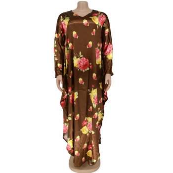 

African Dresses For Women 2020 Dashiki Fashion Flower Summer Dress Chiffon Patchwork Wide Hands Maxi Long Casual Vestidos