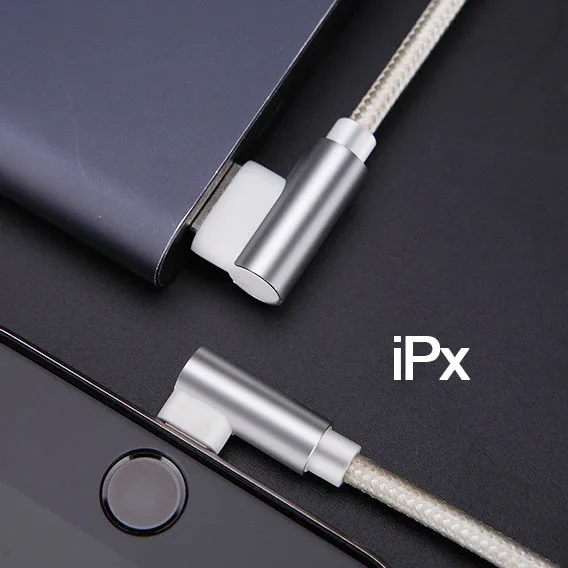 Вы первый кабель Micro USB type-c 90 градусов для iPhone шнур для зарядки type C кабель 1 м/2 м Usb-c кабель для samsung huawei Xiaomi - Цвет: Silver iPhone