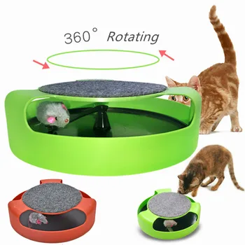 

Funny Cat Interactive Pet Cat Toys Automatic Rotating Cat Play Teaser Plate Mice Catch Toy Electric Playing Exercise Toys