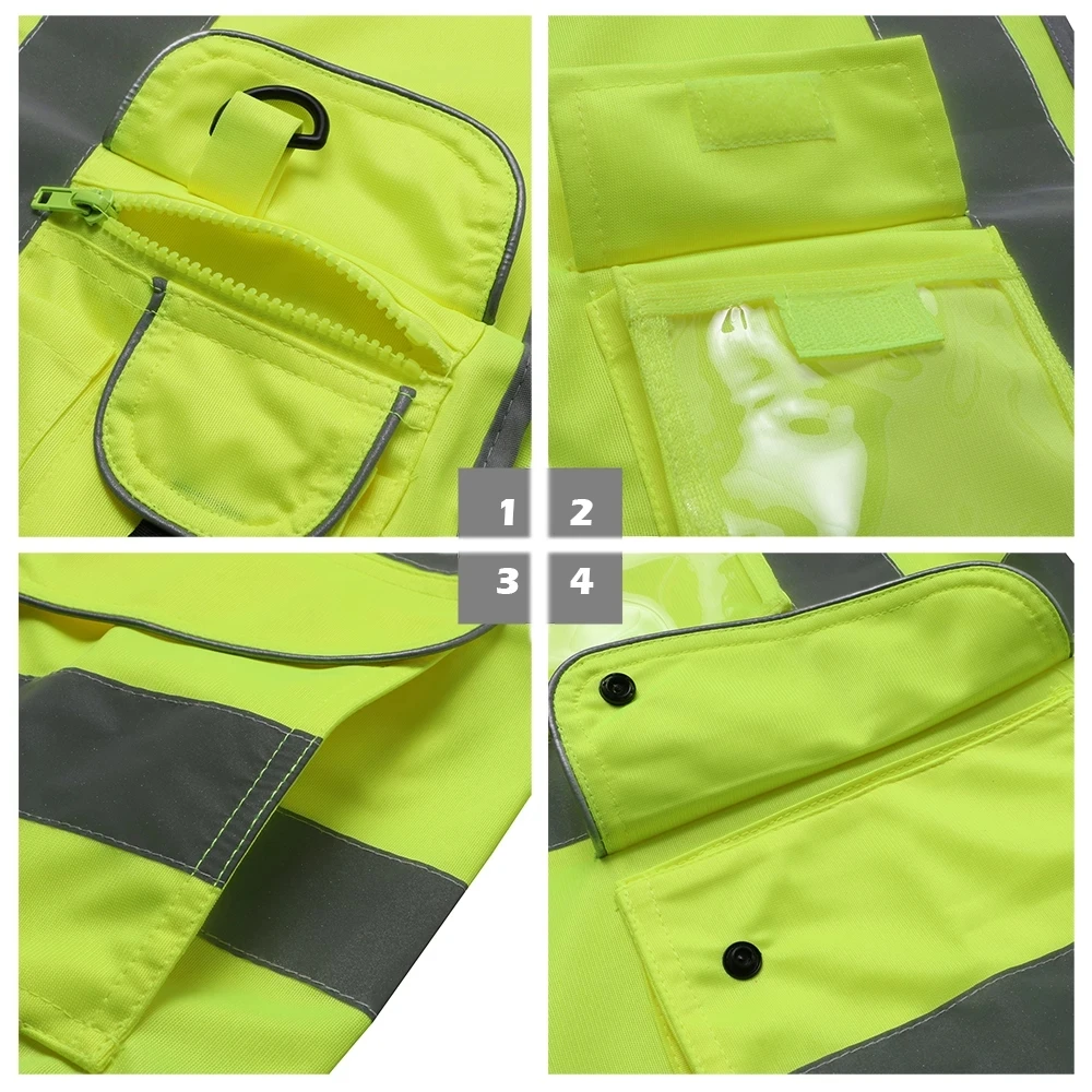 Reflective Vest Safety Vest High Visibility Vest High Visibility Reflective Moto Night Riding Jacket Clothing Hi Vis Workwear Construction Work Men Summer