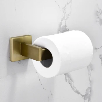 

Toilet Paper Holder Brushed Brass Rustproof Stainless Steel Bathroom Tissue Paper Towel Holder Hand Towel Bar Wall Mount