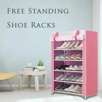 

5-layer Shoe Cabinet Non-woven Fabric Boots Storage Racks Moisture-proof Rugged DIY Assembly Dust-proof Shoe Organizer