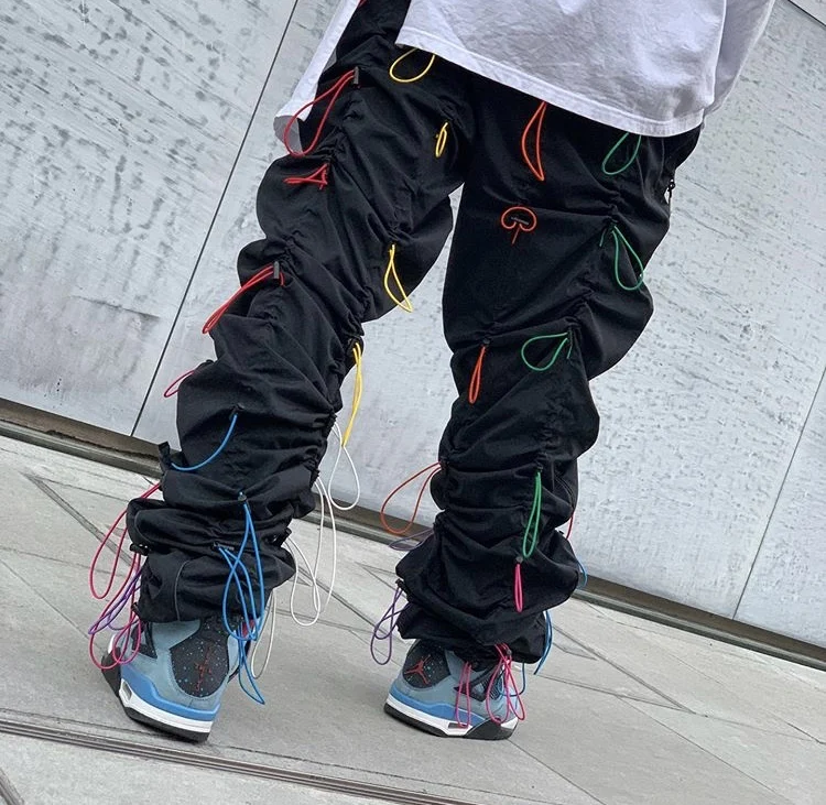 Rainbow Rope Trousers Man Fashion Heap Hip Hop Yuppie Designer Jogger Pants Cool Chic Fashion Stovepipe Rompers Bib Overalls Boy Rainbow Rope Trousers Man Fashion Heap Hip Hop Yuppie Designer Jogger Pants Cool Chic Fashion Stovepipe Rompers Bib Overalls Boy